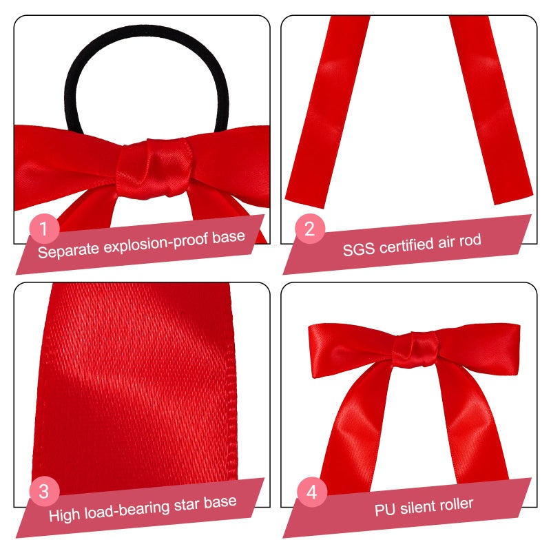 Fengek 30 Pcs Red Cheer Bows Bulk, Long Red Hair Bows for Girls and Women - Hair Ties for Cheerleading, Daily Wear & School Outfits - Image 3